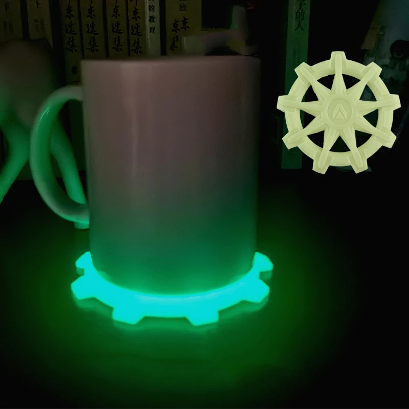 Compass Glow-in-the-dark Coaster Resin Mug Sports Water Bottle Holder Luminous Tactical Decoration Magnetic Fridge Sticker