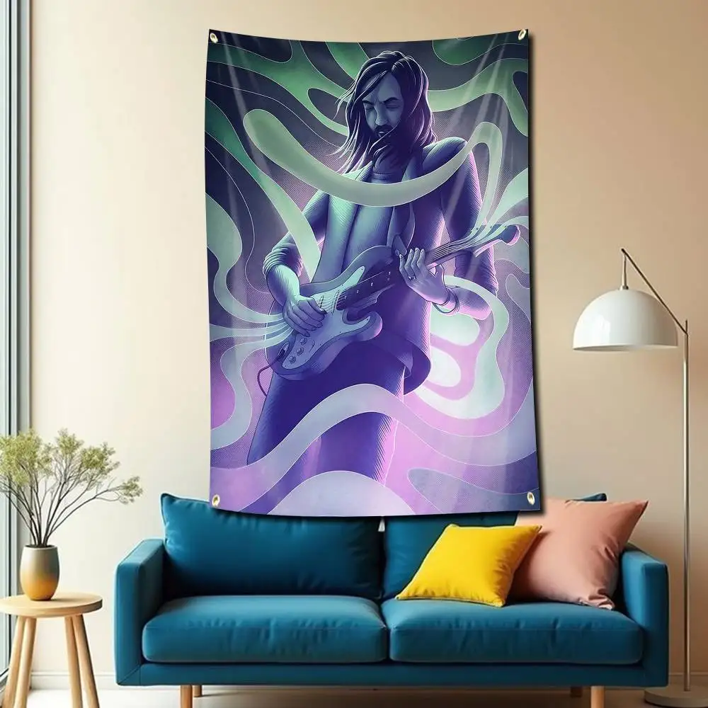 Tame Impala-Pop K-Kevin P-Parker Flag Tapestry Banner for Bedroom Living Room Outdoor Camping Custom Supported
