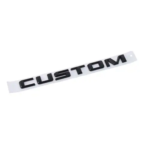 ABS CUSTOM Letters Emblems Badge 9.13×0.79in Black 3D Car Bumper Badge Stickers Letter Style Car Rear Trunk Tailgate Decals