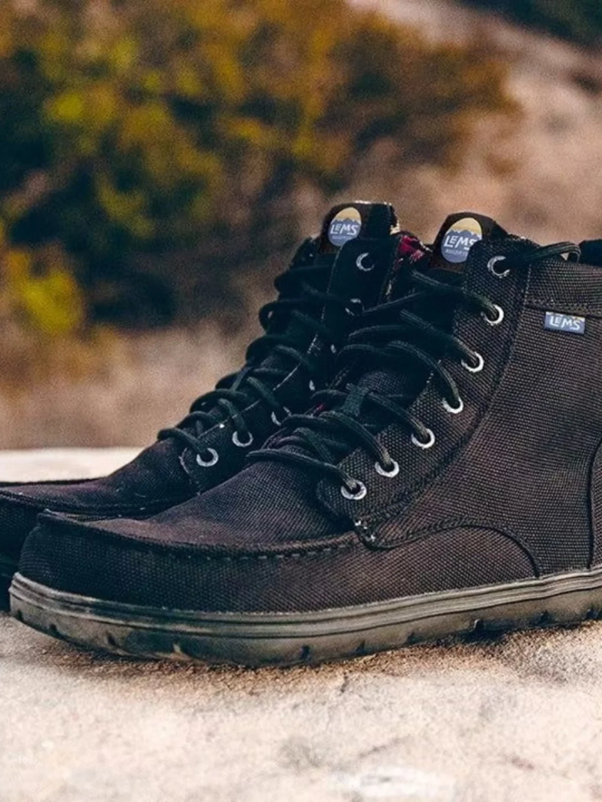 Authentic Lems High Top Canvas Sneakers for Couples Wide Footbed Low Drop Casual Shoes round Toe Thick Sole Rubber Outsole