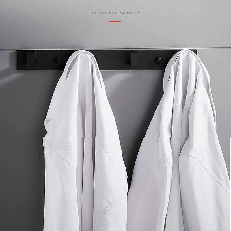 الحمام الفضاء هوك ملابس الحائط الألومنيوم الملابس خطاف تعليق المعاطف حمالة تعليق جدارية الأسود نحى الذهبي اكسسوارات الحمام 3-6 السنانير