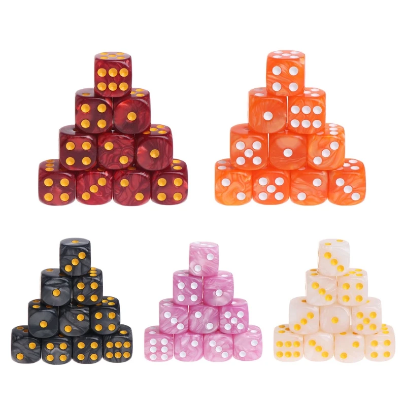 10 ชิ้น/เซ็ตอะคริลิค Polyhedral ลูกเต๋าสำหรับ TRPG เกมกระดาน DropShipping