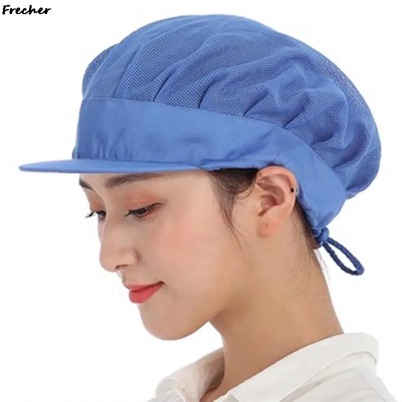 Breathable Workshop Hat Restaurant Kitchen Baking Cap Women Men Hair Cover Adjustable Belts Cooking Caps Working Hats Beanies