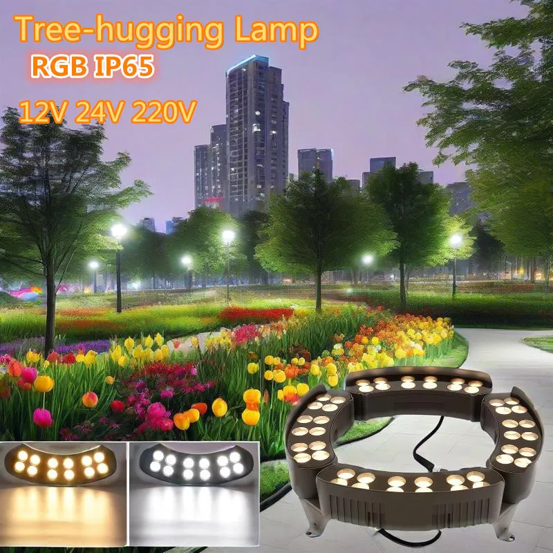 

Outdoor Landscape Tree Lights Garden Christmas Decoration Lighting Tree Hugging Lamp 1pcs 12W Can Be Spliced Round RGB 12V 24V