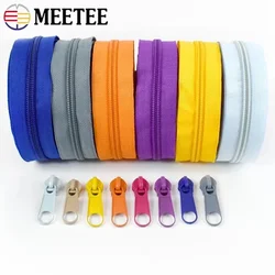 1-10M 3# 5# Nylon Coil Zipper Tape With Zippers Slider For Garment Bag Colorful Decor Zip Repair Kits DIY Sewing Accessories