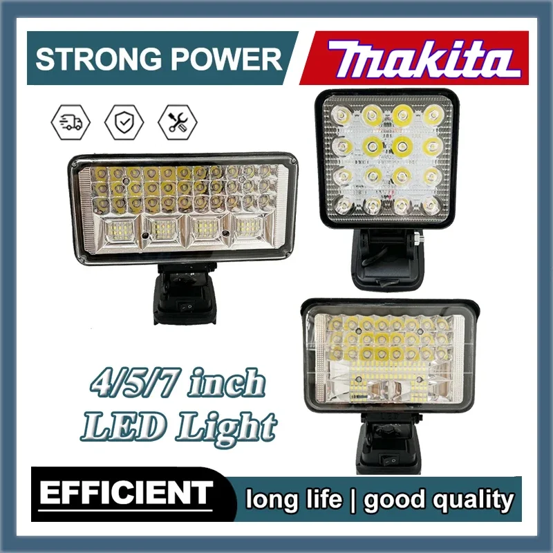 

Makita Cordless LED Light Portable Spotlights 4/5/7 Inch Handheld Emergency Fishing Light Outdoor Work Tool Fits 18V Battery