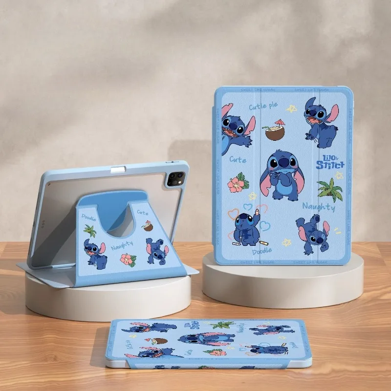 

Чехол MINISO Stitch для iPad IPAD Air 4 5 M2 M3, чехол для планшета Funda ipad A16, 10, 11-го поколения Pro 5 6, защитный чехол с вращающейся подставкой