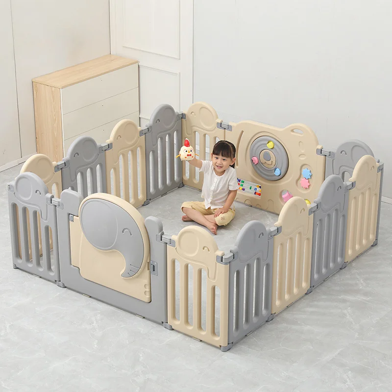 Baby Playpen with Playground Indoor 69cm Height Crawling Fence Baby Home Security Barrier Toddler Safety Fence