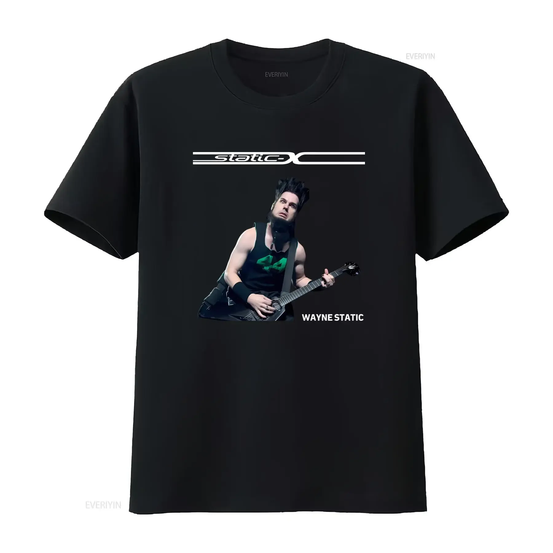 New Wayne Static X The Frontman Rhythm Guitar Programming Black Band T Shirt vintage Washed Slightly designer clothes
