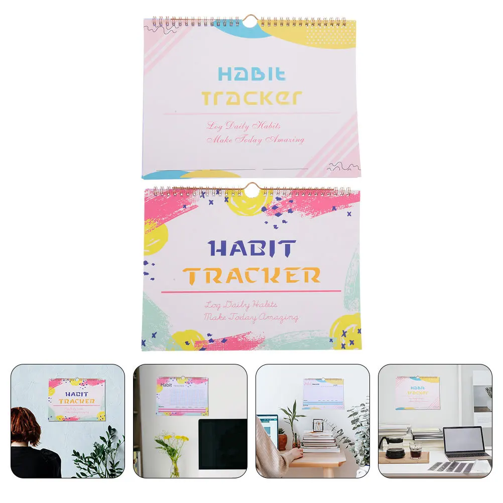 

2Pcs Habit Tracker Planner Undated Daily Weekly Monthly Goal Planner Schedule Tracker Journal Habit Journal Weekly Planners