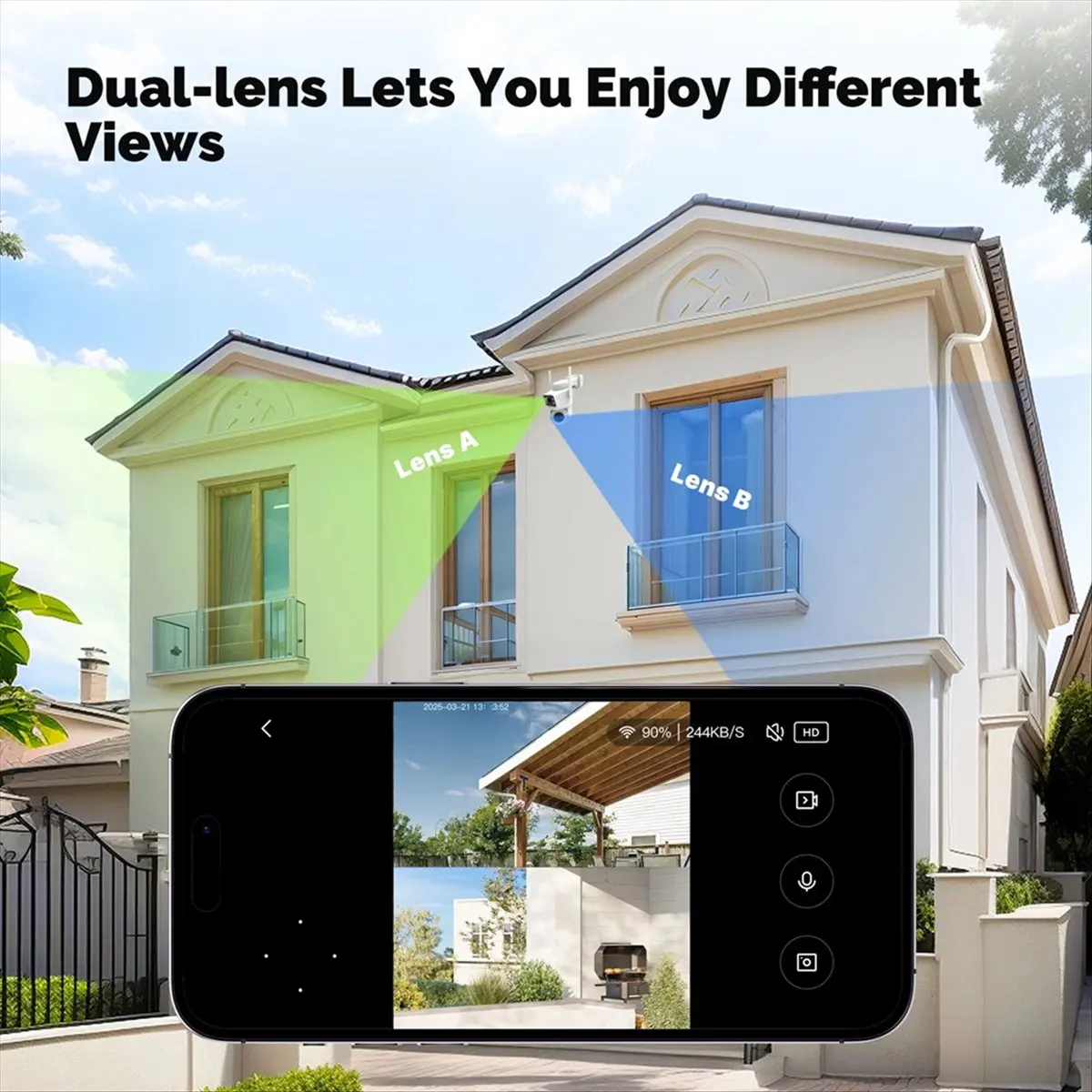 NEW Tuya Smart WiFi Outdoor Camera Security 8MP Dual Screen 2.4G/5G IP65 Waterproof Auto Track Audio Motion Detection
