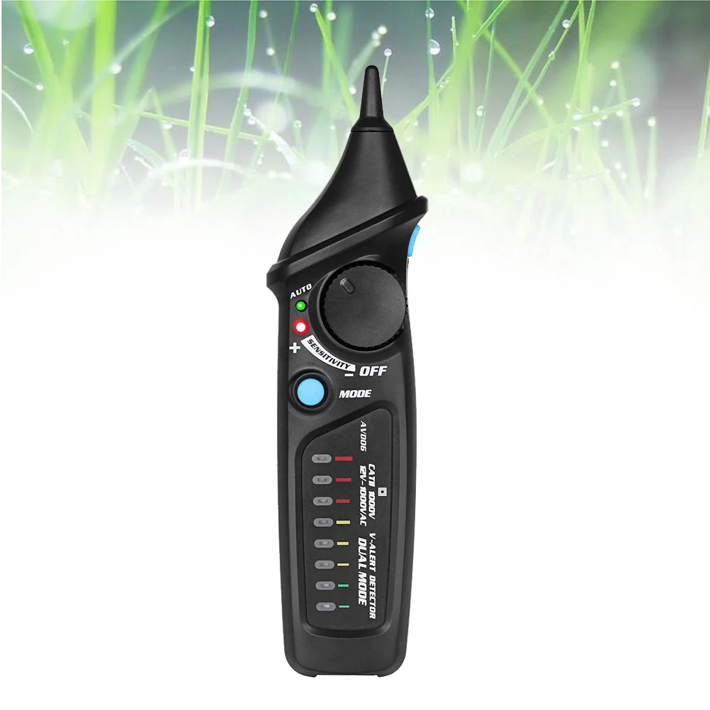 

Non-Contact Voltage 12-1000V Ac Auto Manual Mode Adjustable Sensitivity Live Wire Led Indicator Breakpoint