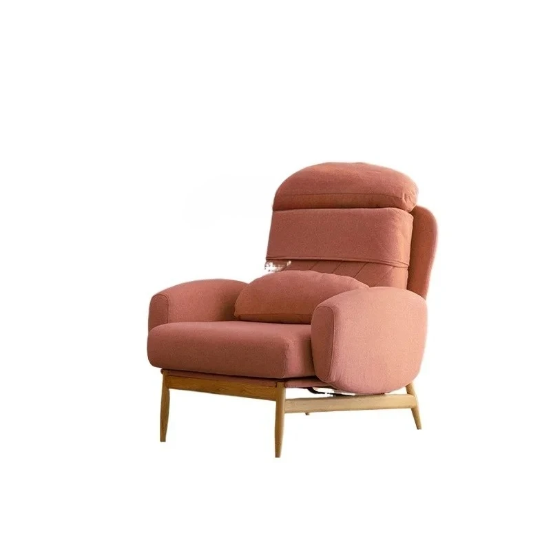 

Tqh High Collar Single Sofa Nordic Small Apartment Solid Wood Living Room Removable and Washable Fabric Sofa