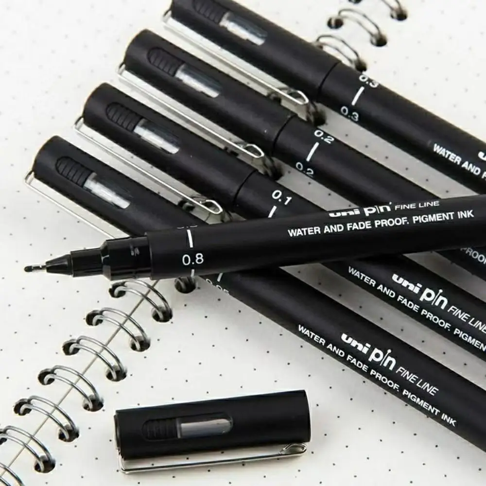 New Pin Drawing Pen Fineliner Ultra Fine Line Art Marker Black Ink 005 01 02 03 05 08 Micron Drawing Sketch Pen Office School