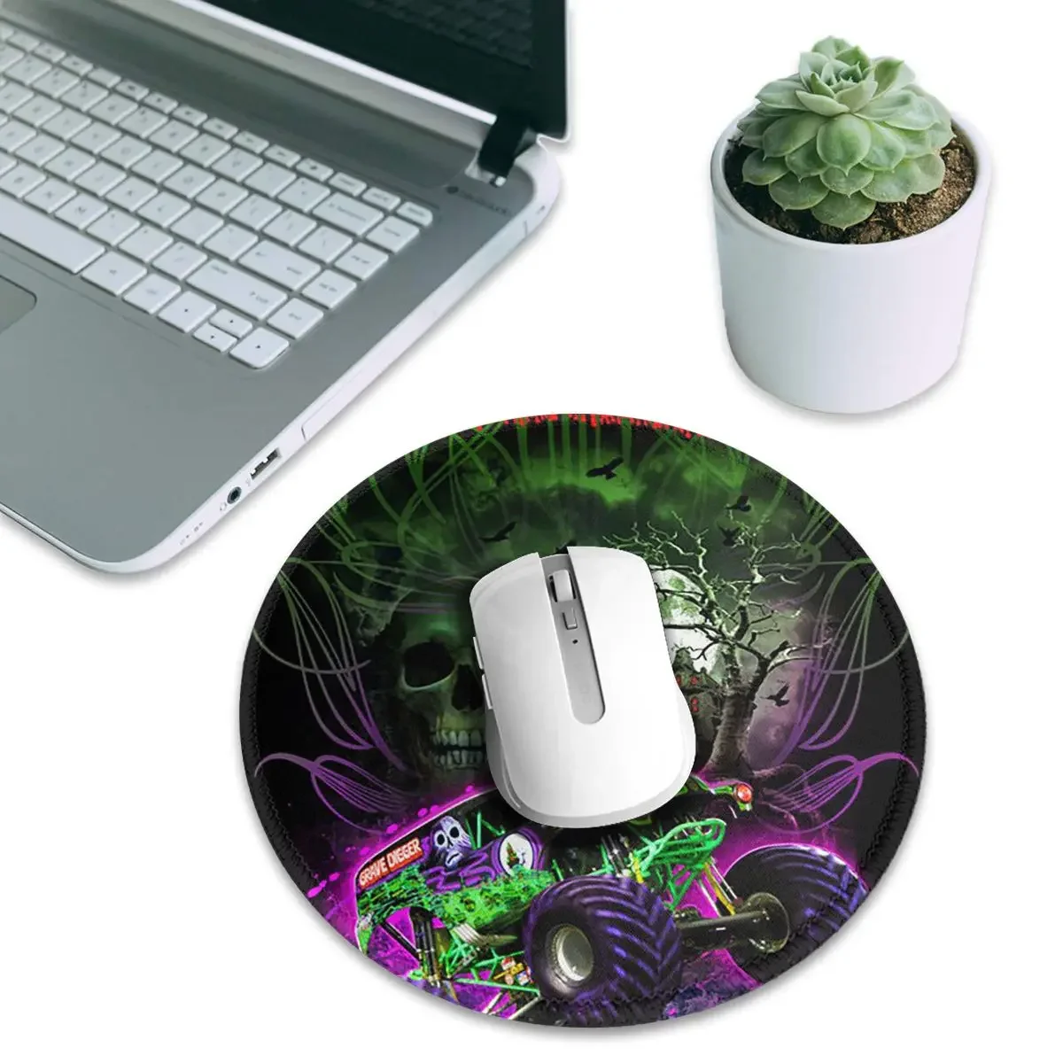Classic Monster Jam Truck Pattern Round Mouse Pad Computer Keyboard Mouse Mat Gaming PC Desk Mat Office Table Mats