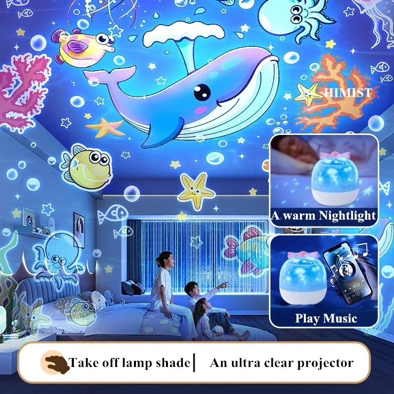 Starry Projector Night Light Rotating Sky Moon Lamp Galaxy Lamp Home Bedroom Decoration Starlight Christmas Lights for Kids Gift