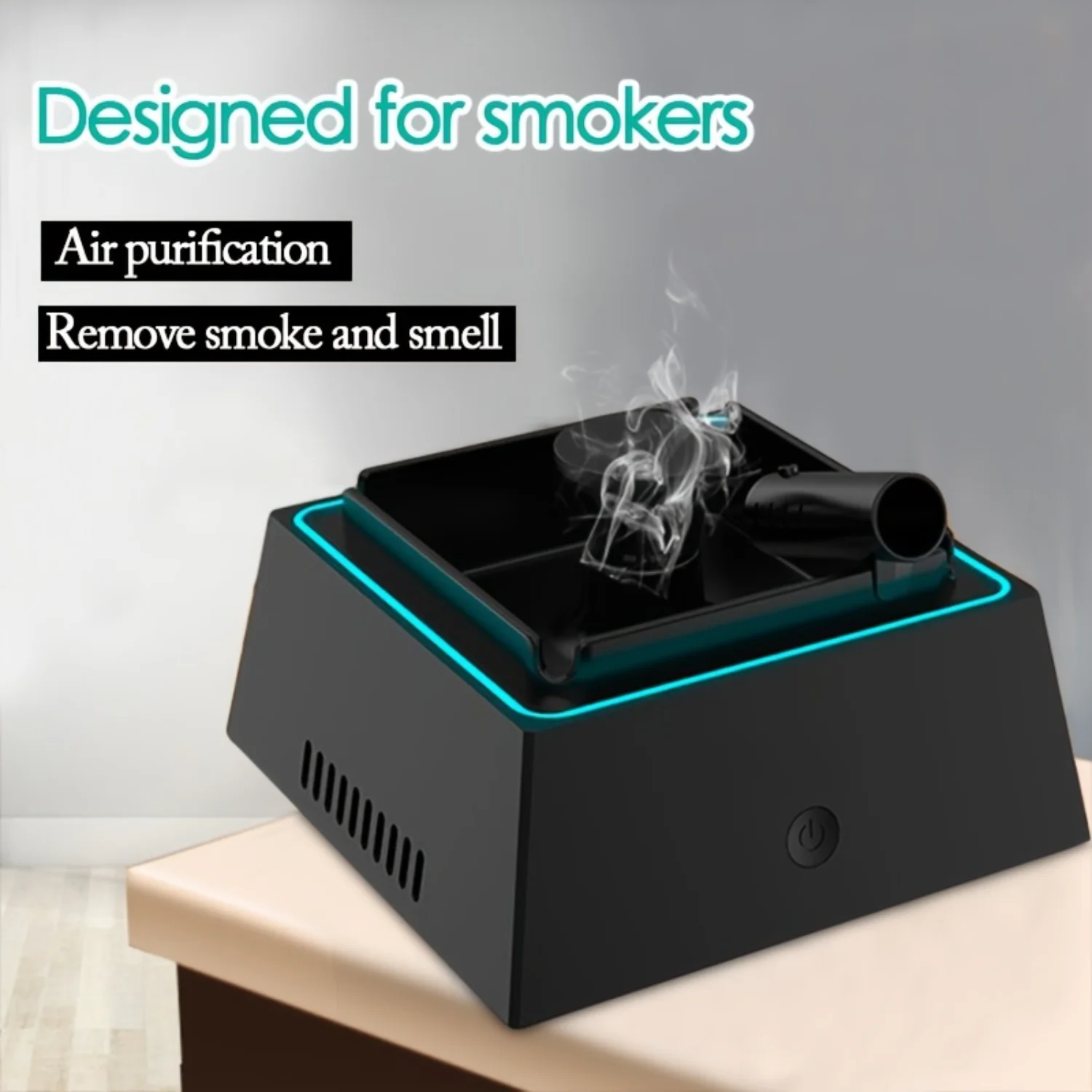 USB Portable Ashtray Air Purifier: Instantly Eliminates Second-hand Smoke and Tobacco Smell - Perfect Gift for Men