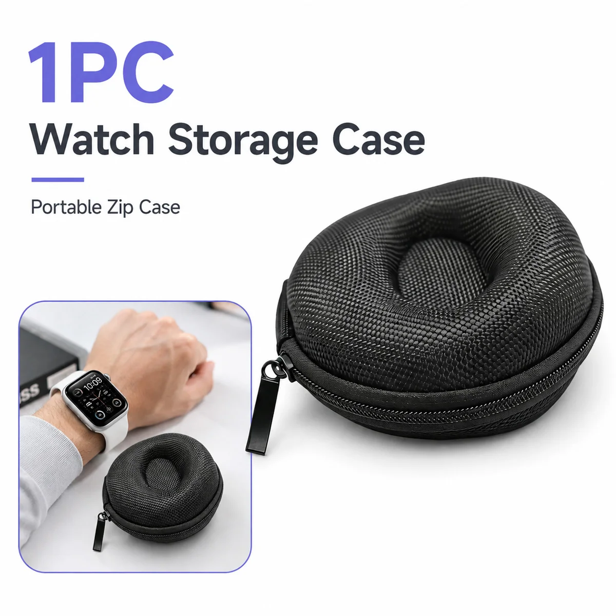 Yitong – étui de montre portable à fermeture éclair, boîte de rangement simple anti-poussière, support de protection de voyage pour montre mécanique et montre intelligente, 1 pièce