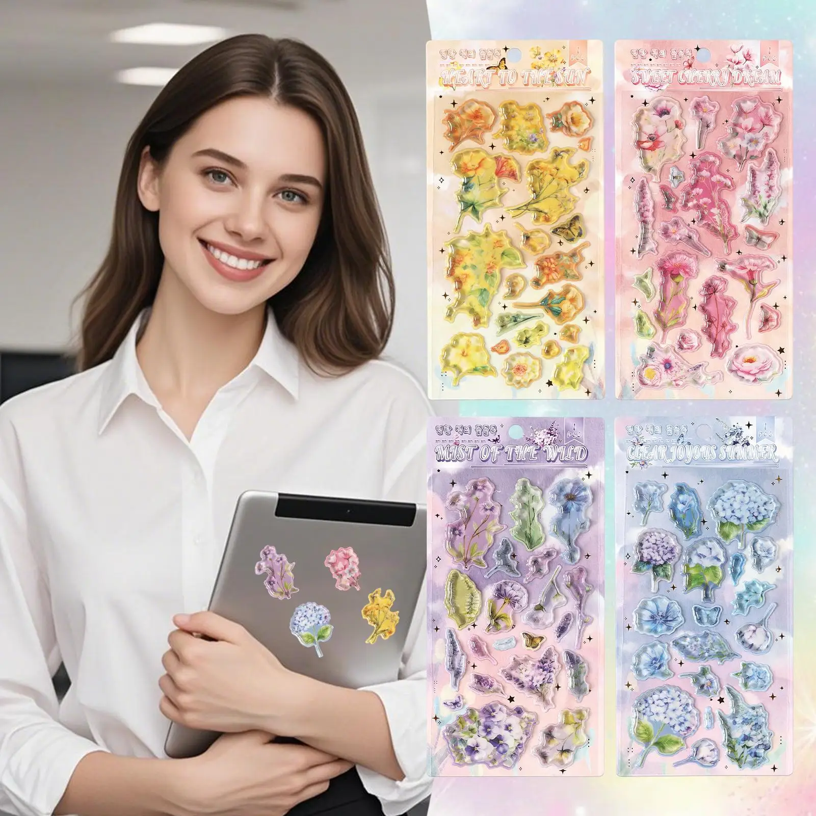 ملصقات ثلاثية الأبعاد لطيفة 4 أوراق ديكور PVC لاصق ملصقات ثلاثية الأبعاد لطيف للأطفال الأولاد طفل سجل القصاصات الفصول الدراسية المكافآت