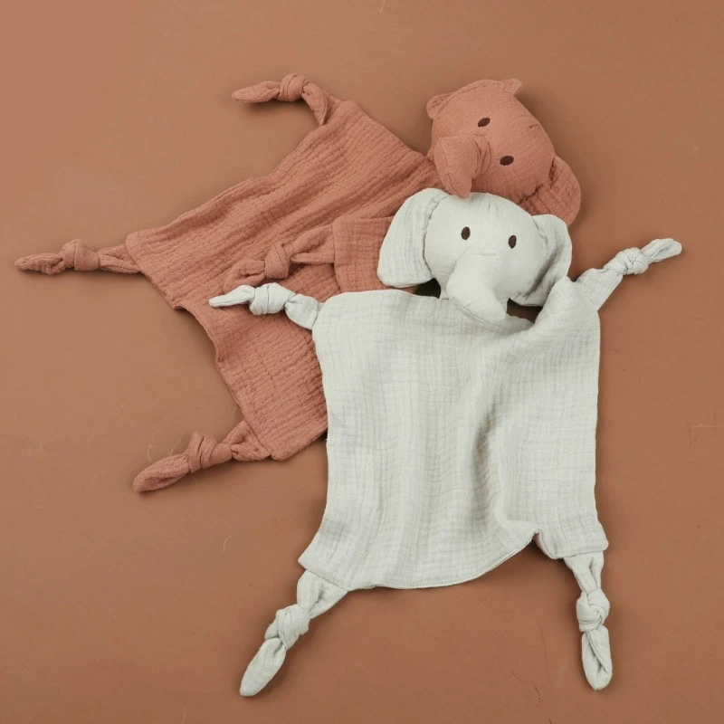 Joli jouet sucette en forme d'éléphant pour bébé, bavoir apaisant, tissu rots d'animaux mignons pour nouveau-nés, en coton