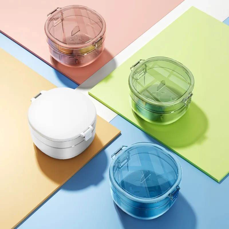 Orthodontic Retainer Storage Box Custom Logo Supported Portable for Soaking Cleaning Fits Braces and Elderly Dentures