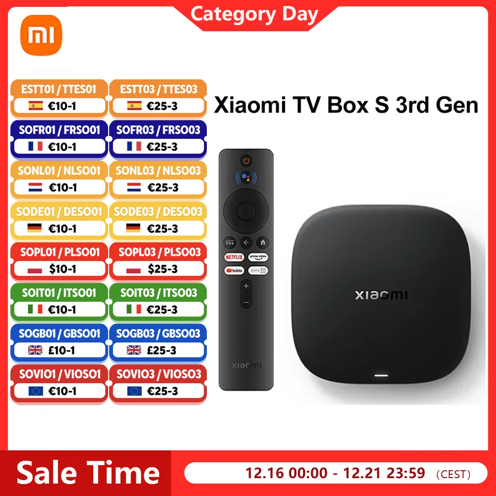 Xiaomi Mi TV Box S 3e génération Version mondiale 2G RAM 32G ROM 4K UHD Dolby Vision HDR10 + Google TV WIFI 6 BT5.2 Google Assistant