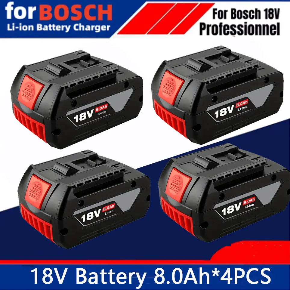 Batería de Litio Profesional de 18V y 8.0AH para BOSCH, Compatible con las Herramientas Eléctricas Bosch BAT609, BAT609G, BAT618 y BAT618G, Recargable