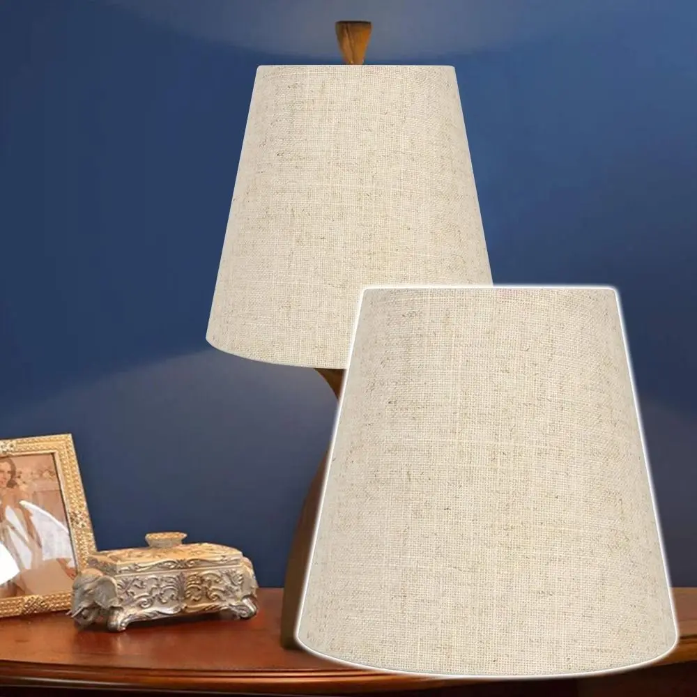 Beige Lamp Covers New Fabric Nordic Style Lighting Fixtures Metal Cloth Lampshade Home Decoration