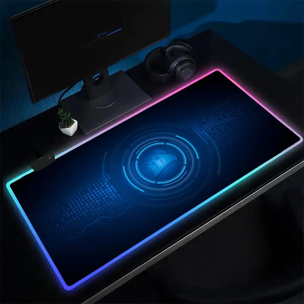 CORSAIR Mouse Pad Anime Gaming Mouse Pad LED Table Pads Backlit Rubber Desktop XXL RGB Desk Mats