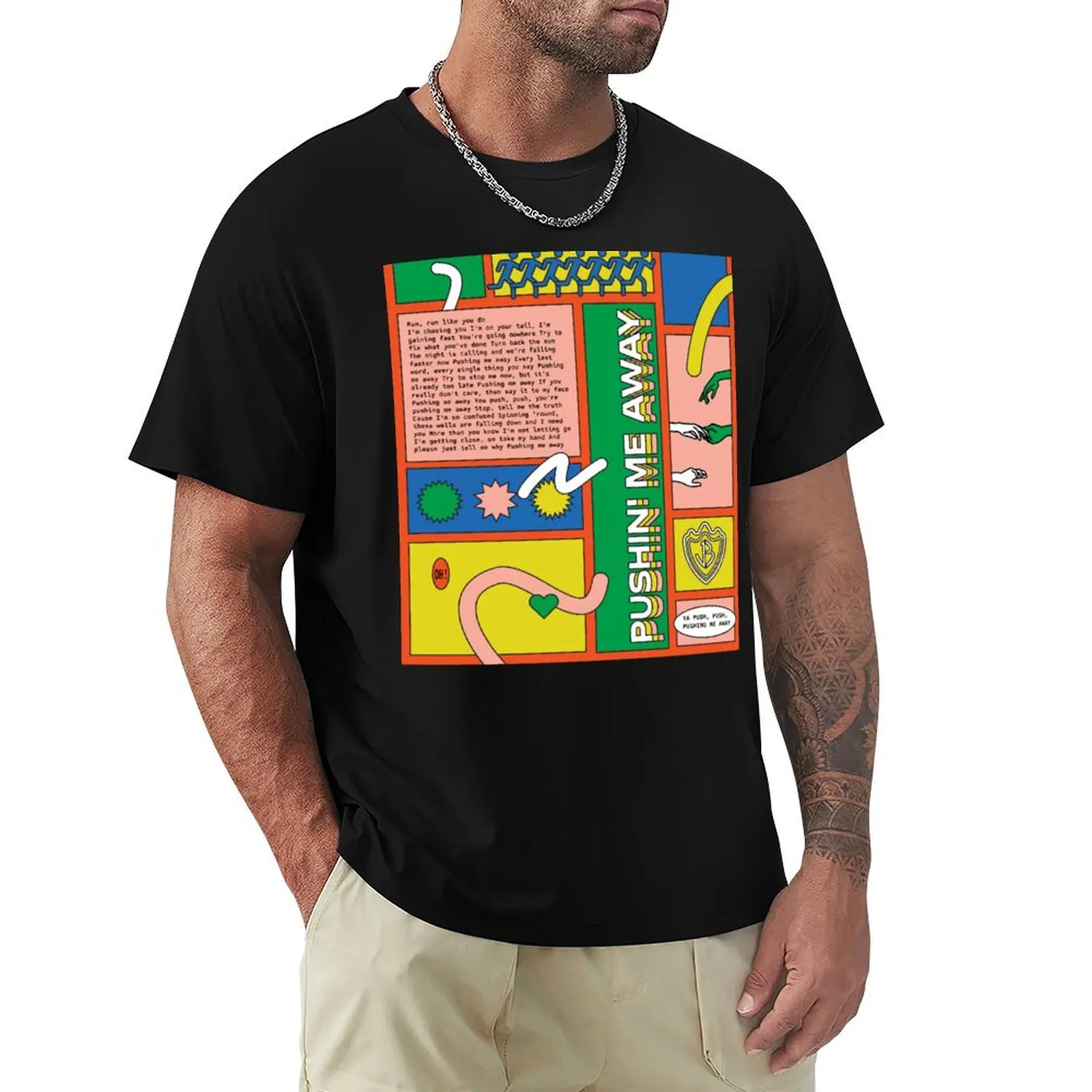pushin me away T-Shirt Fashion Letter Print T-Shirt
