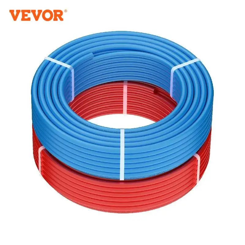 VEVOR PEX Pipe 1/2 Inch 2x100 Feet Length PEX-A Flexible Pipe Tubing Blue Red For Potable Water Hot/Cold Water Easily Restore