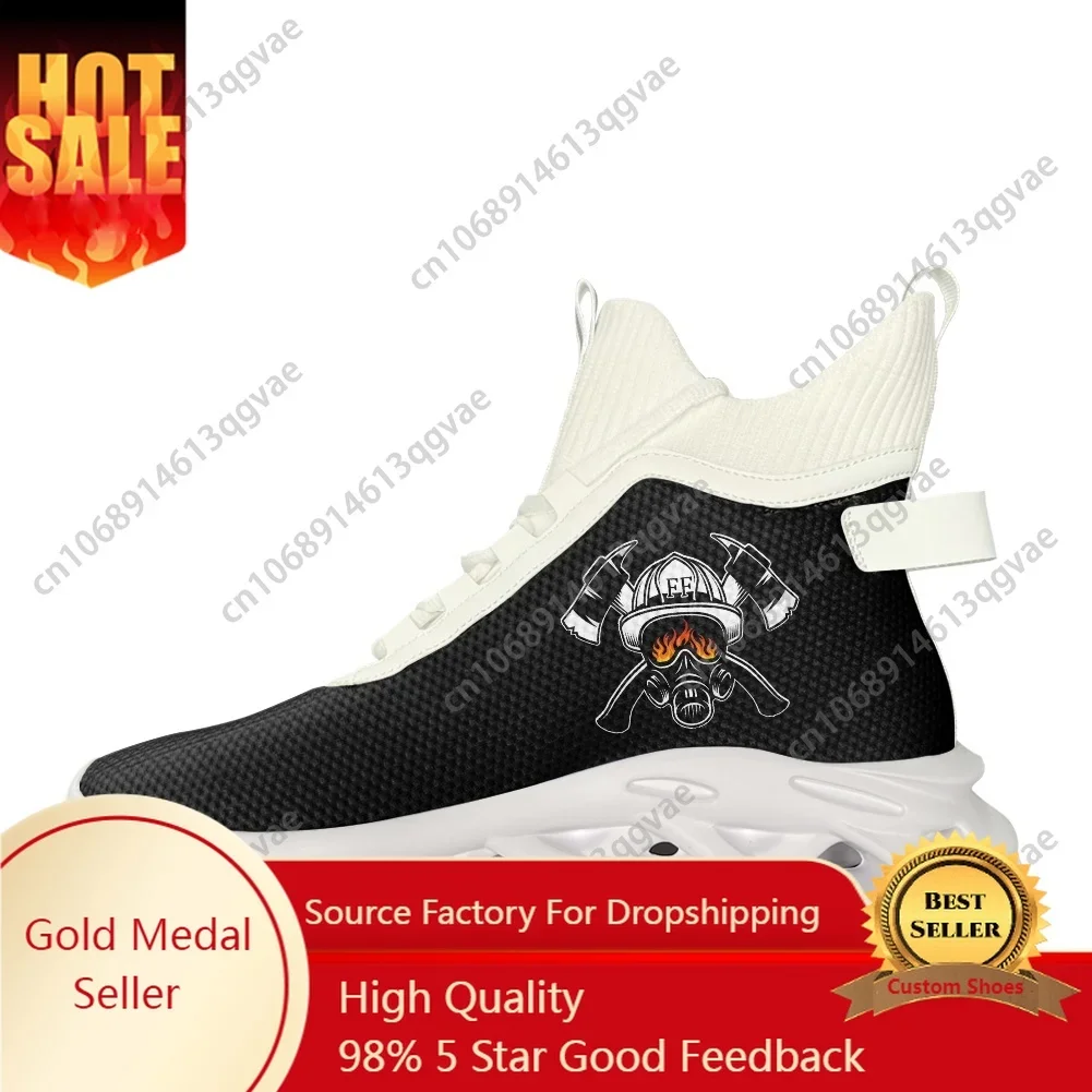 

Firefighter House Fire Rescue High Top Flats Sneakers Mens Womens Sports Running Shoes Lace Up Mesh Footwear Custom Made Shoe