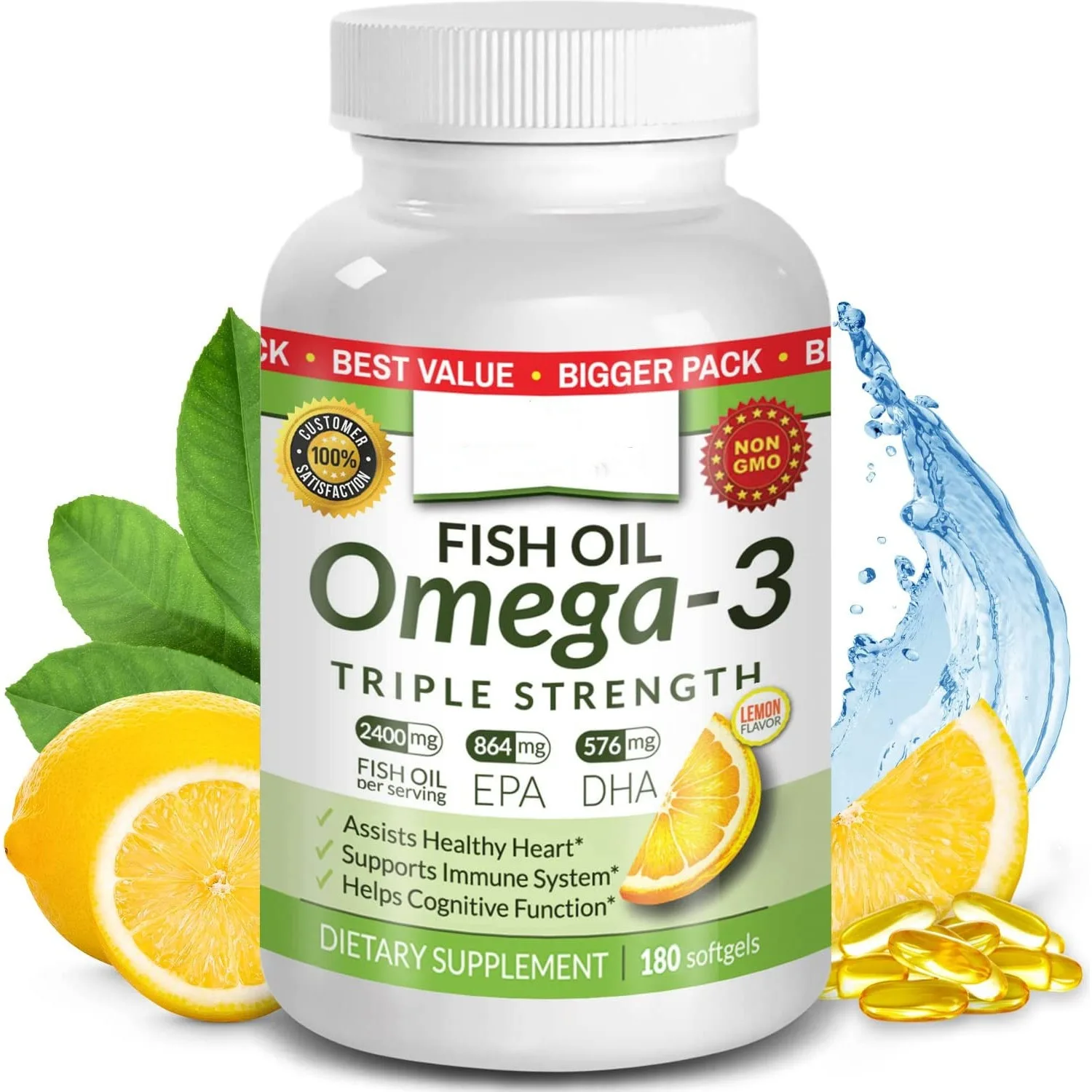 

1 bottle fish oil soft capsule reduces three highs improves metabolism enhances immunity memory promotes brain development