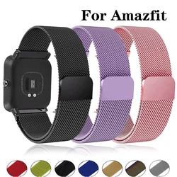 Magnetic Loop for For Amazfit GTS/4/2/2e/GTS2 Mini/3/GTR 4/3/2/47mm 20mm 22mm Metal Mesh Smartwatch Bracelet Amazfit Bip S Strap