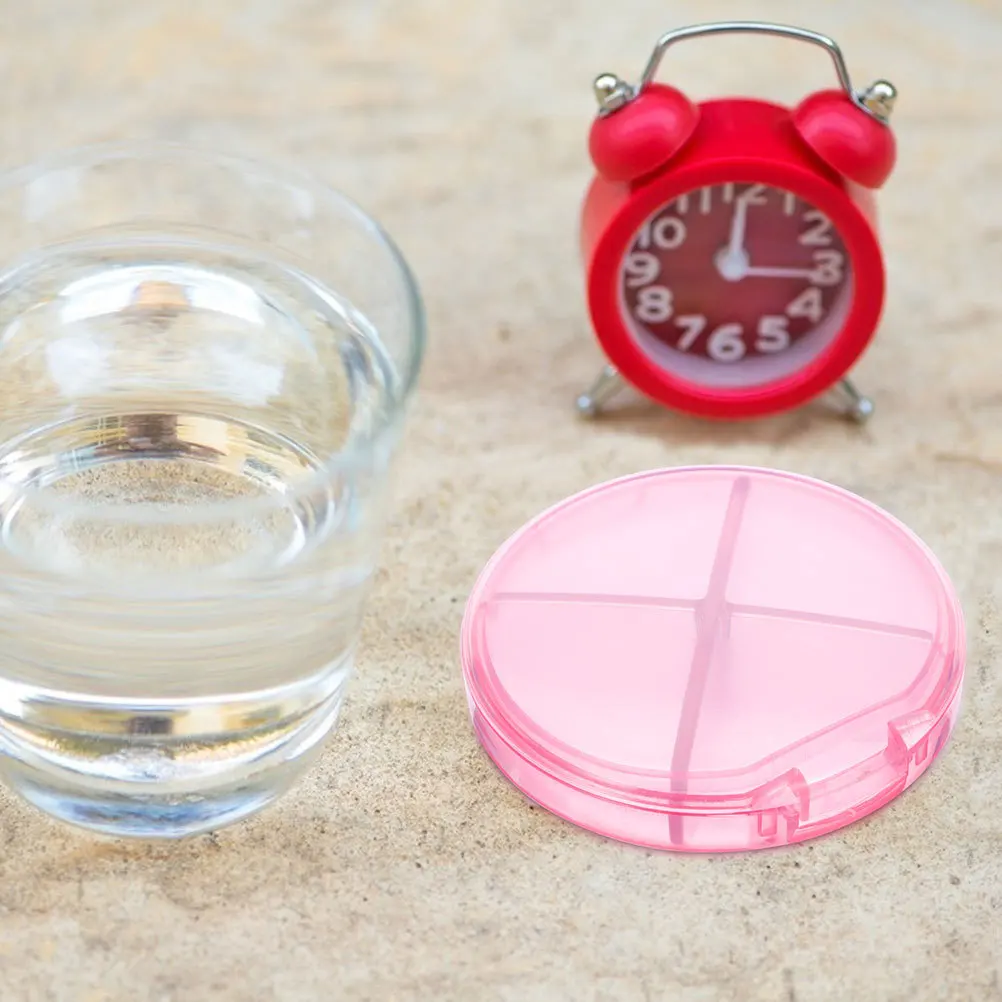 

7Pcs Round Pill Organizer Lightweight Plastic Medicine Holder Secure Flip Lid for Travel and Daily Medication Management