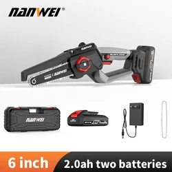 Brushless Lithium-ion outdoor logging chainsaw household small single-handed chain saw cutting tree felling sawmill