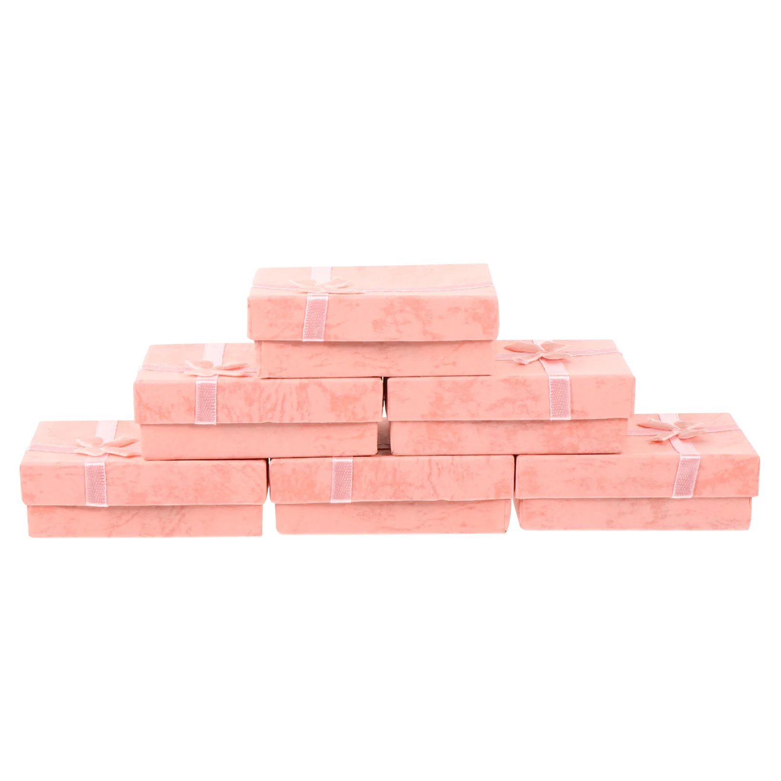 

6 шт. подарочные коробки с крышками, элегантный контейнер для хранения ювелирных изделий, украшенный лентой для юбилея, сувениры для свадебной вечеринки, конфеты, шоколад