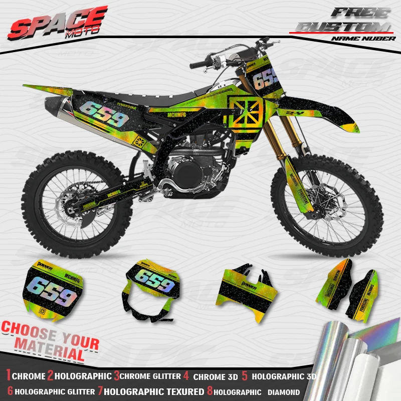 SPACE MOTO Custom Motorcycle Graphics Background Decals Stickers For YAMAHA 19-23 YZF250 18-22YZF450 19-22 WRF450 20-23 WRF250