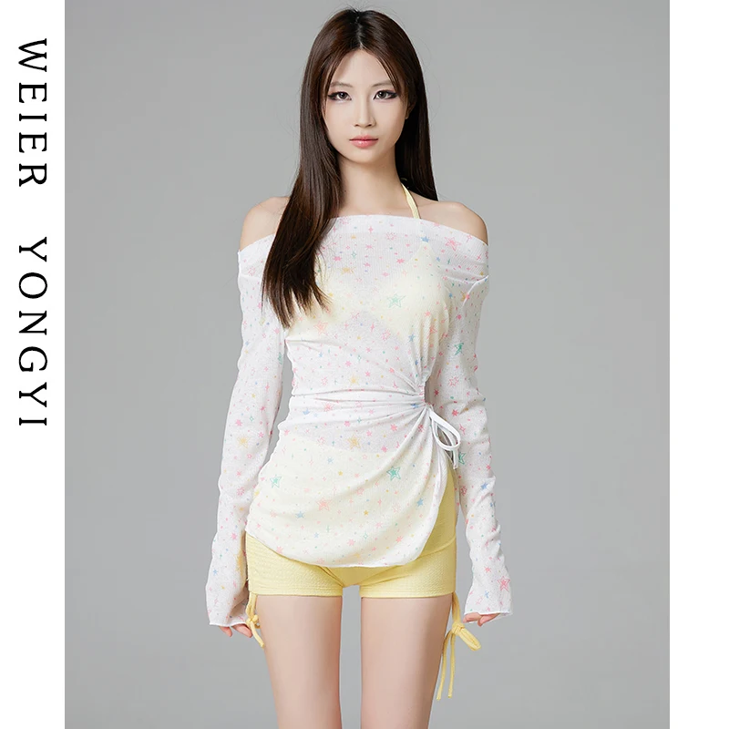 

Женский раздельный купальник с длинным рукавом и накидкой-футболкой, комплект из двух предметов, сексуальный, для отпуска, высококачественный, 2025