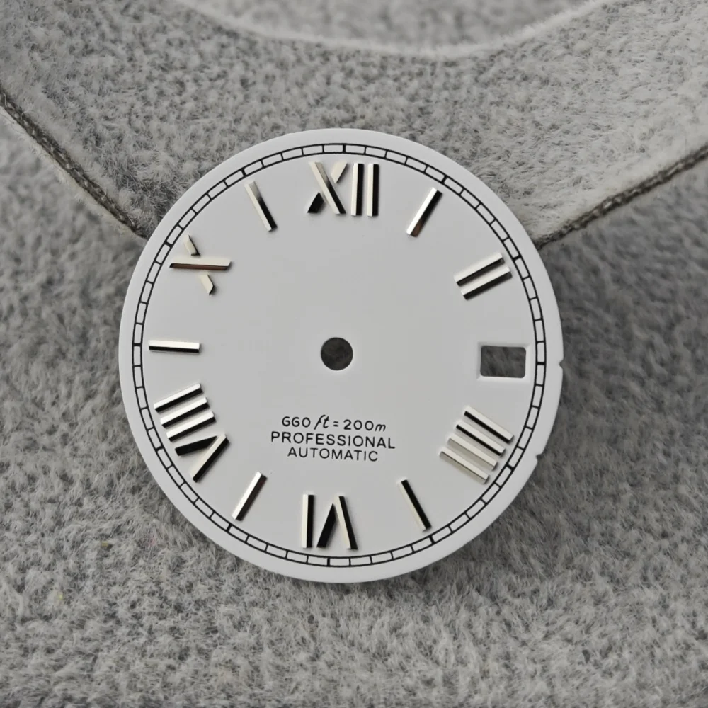 Nh35 Wijzerplaat Mat Oppervlak Log Oppervlakte Grootte 28.5Mm Romeinse Lettertype Wijzerplaat Custom Mechanisch Horloge Diy Gemodificeerde Horloge Accessoires
