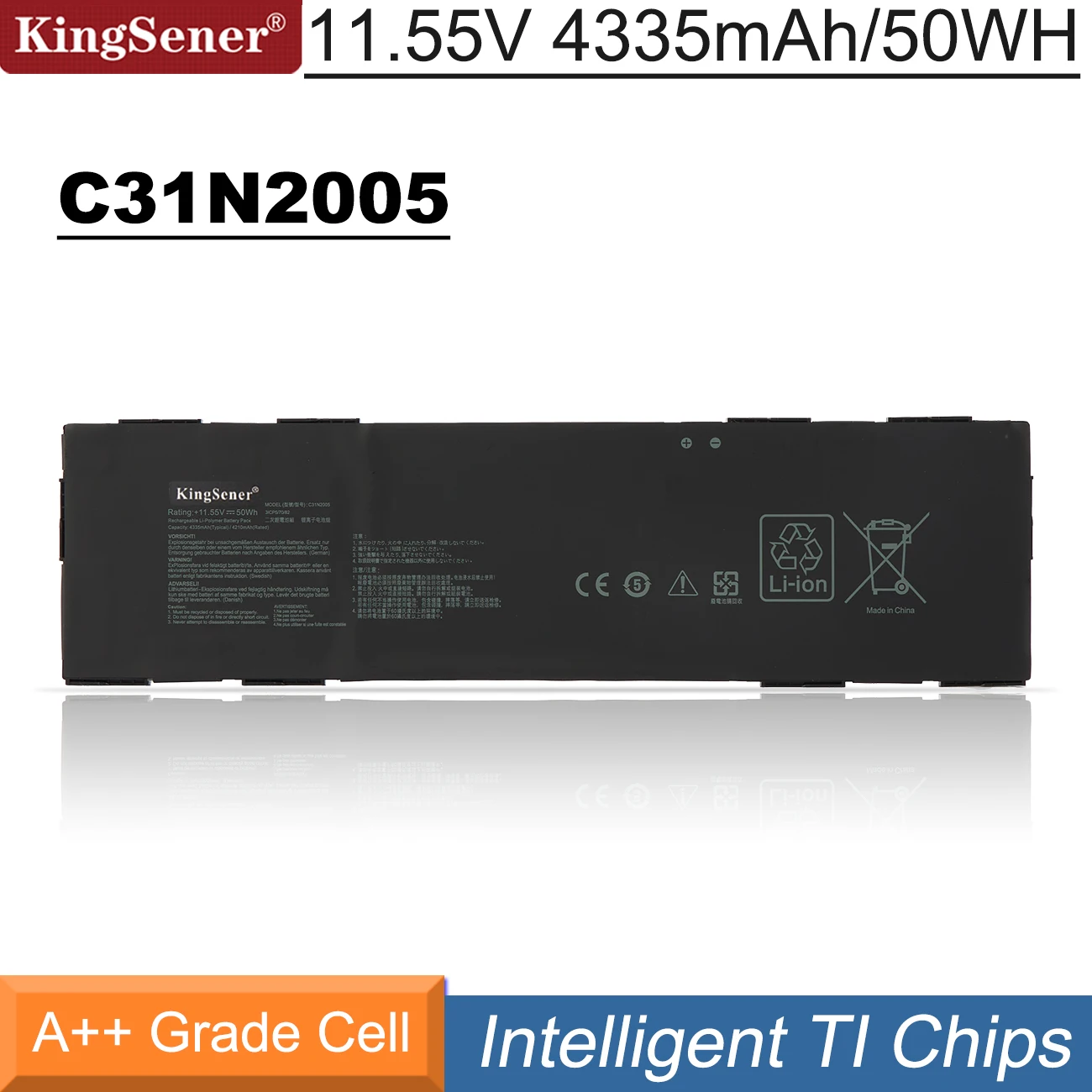 KingSener C31N2005 Laptop Battery For ASUS Chromebook CX9 CX9400CEA CX3 CX3400FMA Series Notebook 0B200-03810000 11.55V 50WH