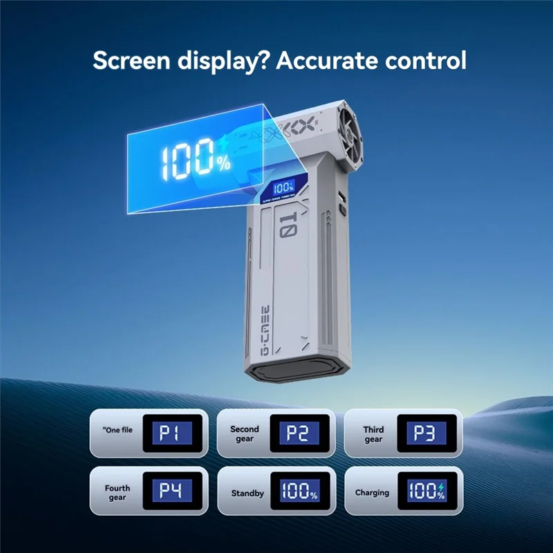 AT82-Spolverino elettrico ricaricabile 120000 giri/min Mini Turbo Violent Ventilatore Superjet Dry a 4 velocità per tastiere di camion