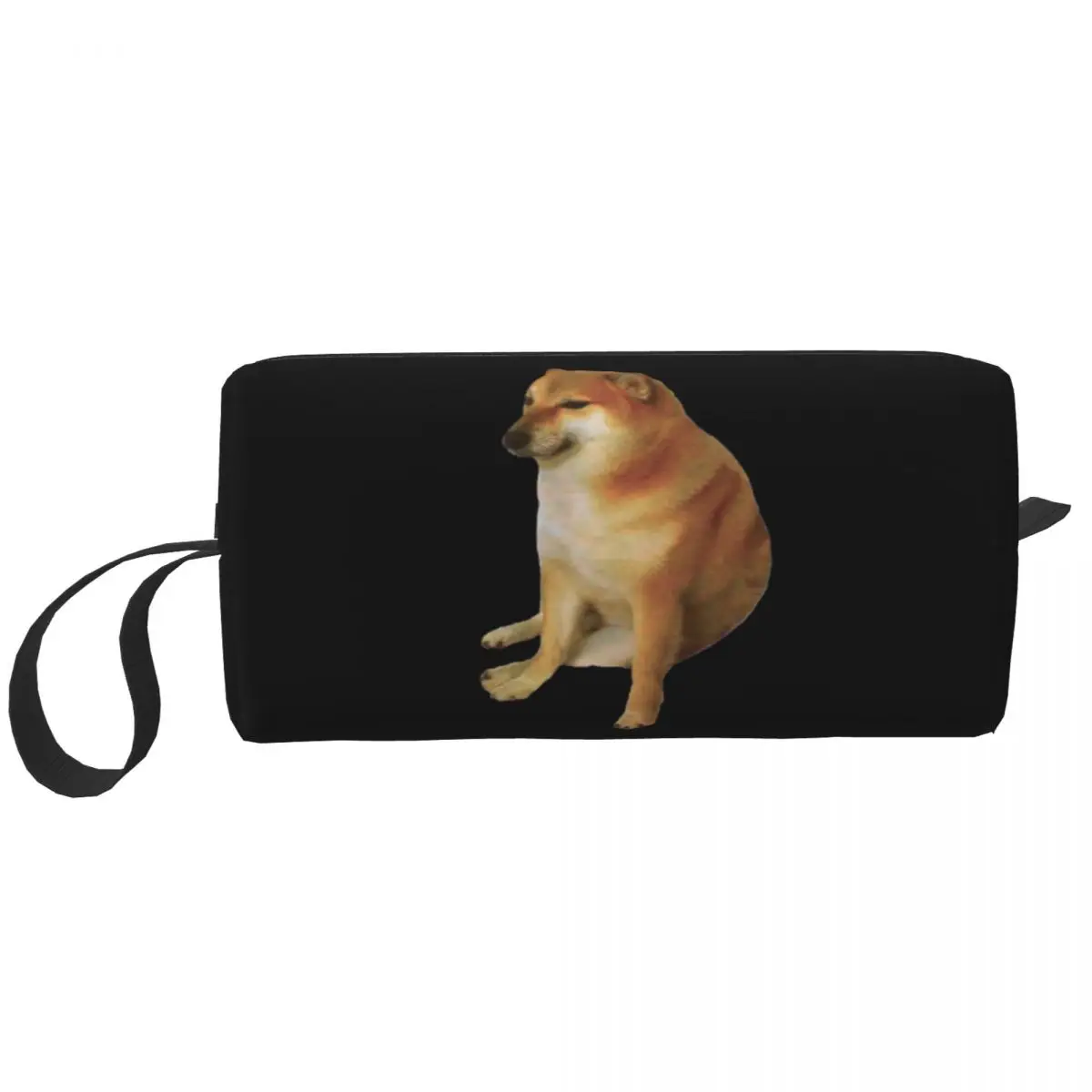 Custom Cheems Dog Funny Shiba Inu Dank Meme Toiletry Bag Women Cosmetic Makeup Organizer Lady Beauty Storage Dopp Kit Box