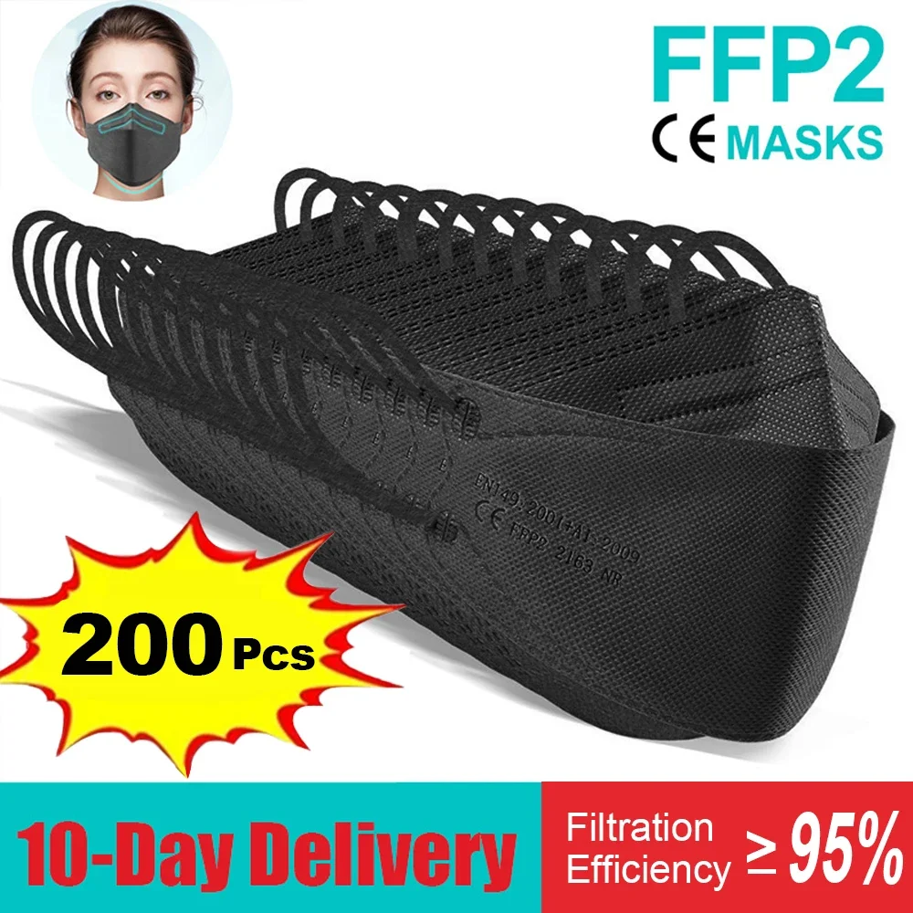 

10-200pcs fpp2 fish mask kn95 Face masque mask kn95 mascarillas ffp2 homologadas kn95 certificadas mascherine ffp3 colores mask