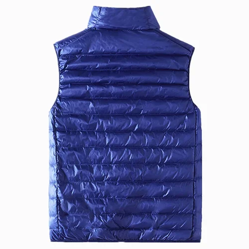 Imagen 2 del producto Chaqueta sin mangas ligera/delgada con cuello levantado para hombre azul, rojo vino, negro, gris, verde disponible, chaleco informal de talla asiática