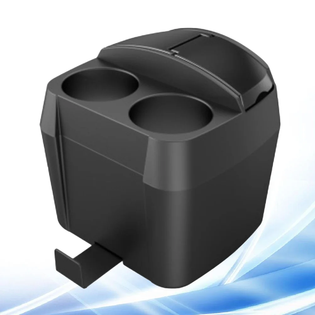 

Auto Trash Can Black Portable Car Accessory with Cup Holder and Tissue Clip for Cash Coin Phone Cards Car Trash Bin