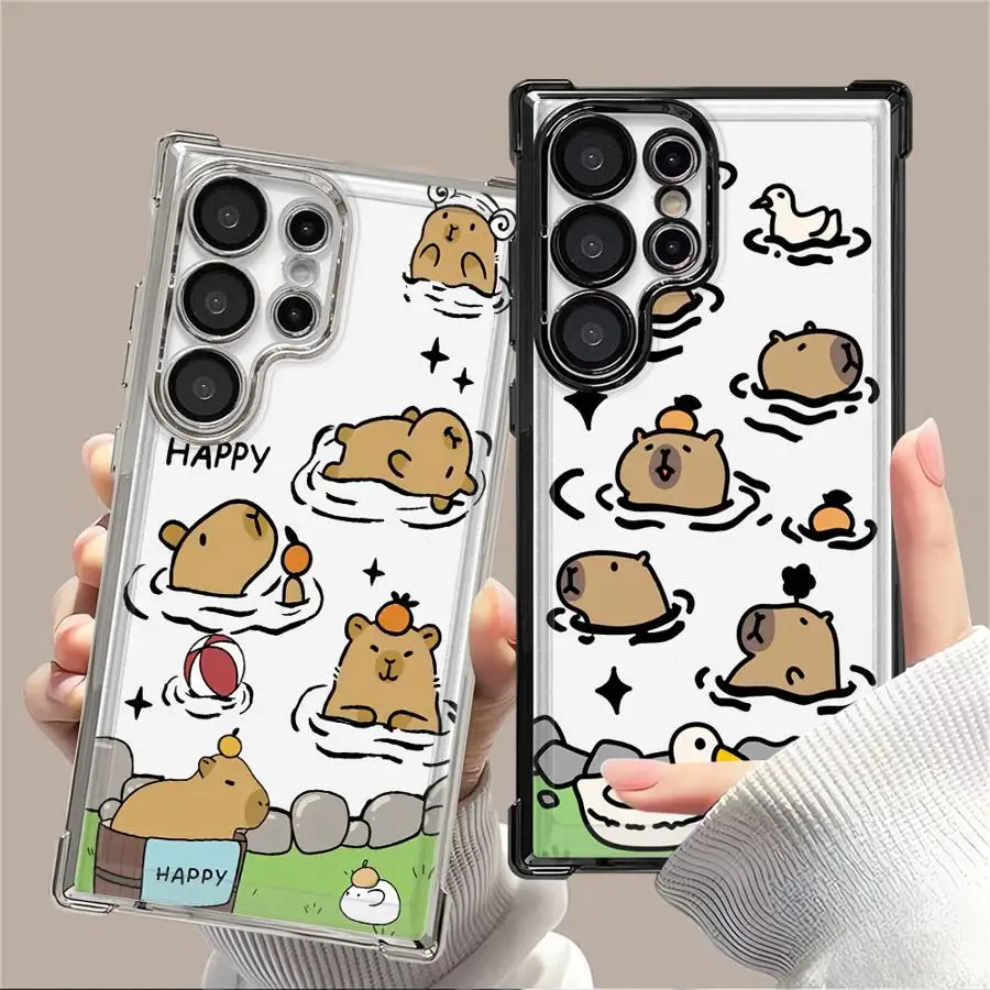 Phone Cover Case for Samsung Galaxy 25 S22 Plus Note 20 Ultra S23 S21 S25Edge S20 Ultra S24 FE Capybara Cartoon