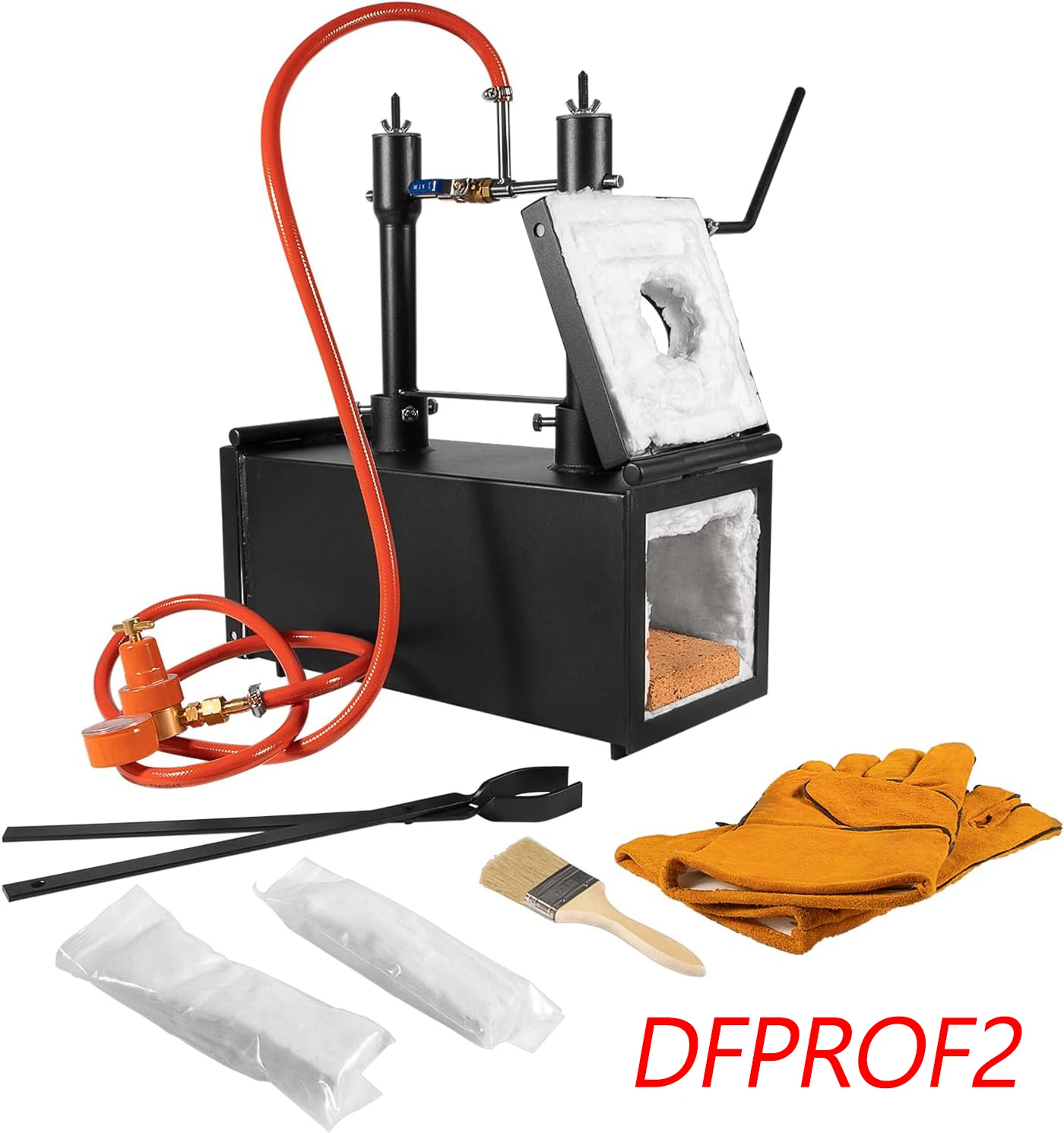 Horno Portátil de Gas Propano de Doble Quemador 2700 ° F/1482 ℃   Horno de Forja Cuadrado de Gran Capacidad para Herramientas de Herrería y Forja de Cuchillos
