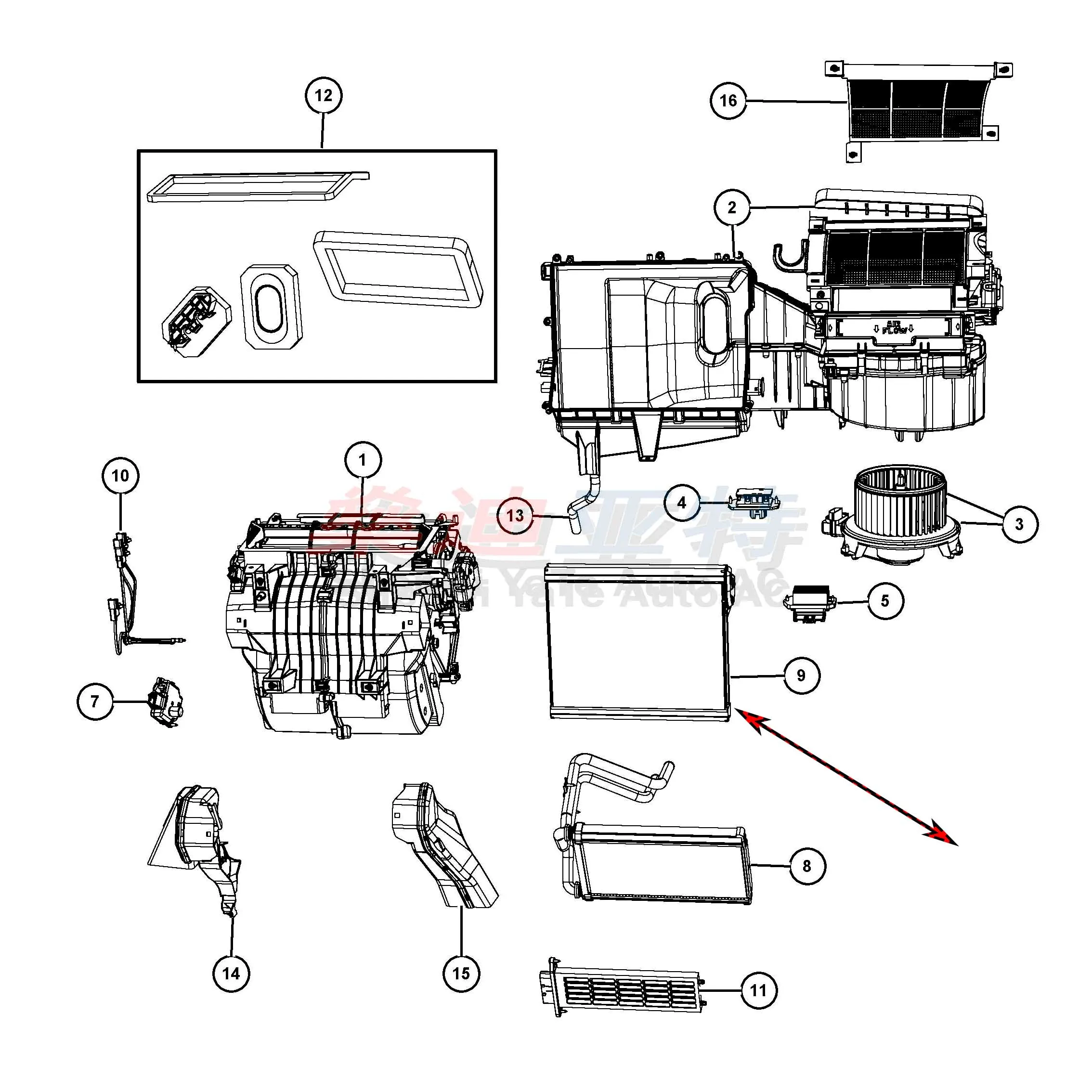 5191346AA Rdzeń parownika klimatyzacji samochodowej do Dodge Avenger Caliber 07-14 Jeep Compass Patriot 07-15 Mercedes Benz Daimler Chrysler 200