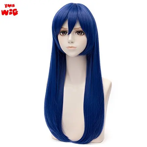 Parrucca Cosplay blu scuro Anime parrucche lunghe per giochi di ruolo per feste di capelli sintetici resistenti al calore Teruhashi Kokomi